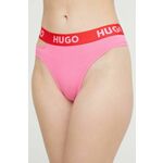 Tangice HUGO roza barva - roza. Tangice iz kolekcije HUGO. Model izdelan iz elastične pletenine.