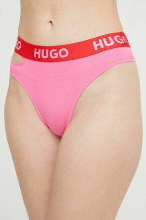 Tangice HUGO roza barva - roza. Tangice iz kolekcije HUGO. Model izdelan iz elastične pletenine.