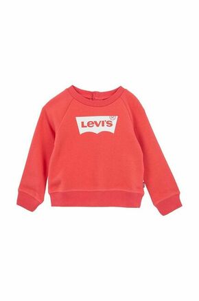 Pulover za dojenčka Levi's rdeča barva - rdeča. Bluza za dojenčka iz kolekcije Levi's. Model izdelan iz pletenine s potiskom.