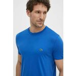Bombažna kratka majica Lacoste - modra. Kratka majica iz kolekcije Lacoste. Model izdelan iz enobarvne pletenine. Izjemno mehek material.