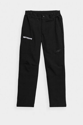 Otroške hlače 4F F097 črna barva - črna. Otroške hlače iz kolekcije 4F. Model izdelan iz tkanine z okrasnimi vstavki.