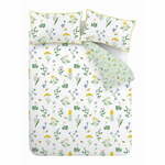 Bela/zelena bombažna posteljnina za zakonsko posteljo 200x200 cm Botanical Cottage Garden – RHS