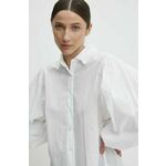 Bombažna srajca Answear Lab ženska, bela barva - bela. Srajca iz kolekcije Answear Lab, izdelana iz lahke tkanine. Model iz izjemno udobne bombažne tkanine, ki je zračna.