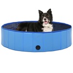 vidaXL Zložljiv bazen za pse moder 120x30 cm PVC