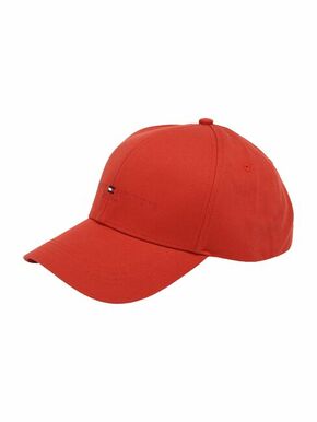 Tommy Hilfiger bombažna kapa - rdeča. Baseball kapa iz kolekcije Tommy Hilfiger. Model izdelan iz tkanine z uporabo.