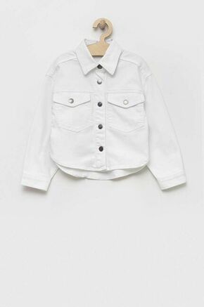 Otroška jeans jakna United Colors of Benetton bela barva - bela. Otroški jakna iz kolekcije United Colors of Benetton. Nepodložen model