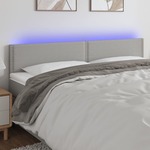 shumee LED posteljno vzglavje svetlo sivo 160x5x78/88 cm blago