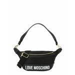 Torbica za okoli pasu Love Moschino črna barva - črna. Majhna pasna torbica iz kolekcije Love Moschino. Model na zapenjanje, izdelan iz kombinacije tekstilnega materiala in ekološkega usnja.