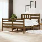 Greatstore Okvir za posteljo, medeno rjava, masivni les, 120x190 cm, 4FT