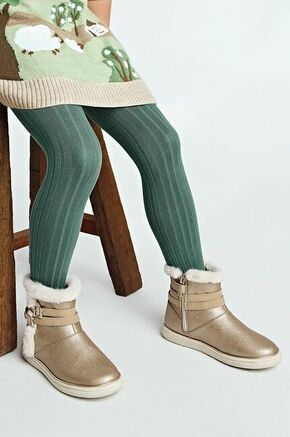 Otroški zimski škornji Mayoral zlata barva - zlata. Zimski čevlji iz kolekcije Mayoral. Podloženi model izdelan iz kombinacije tekstilnega materiala in ekološkega usnja.