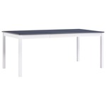 Greatstore Jedilna miza bela in siva 180x90x73 cm borovina