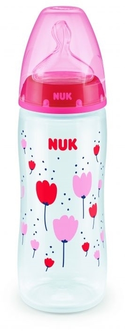 Nuk Nuk Baby steklenička za učenje NUK-a z nadzorom temperature 150 ml bela Bela