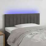 vidaXL LED posteljno vzglavje temno sivo 100x5x78/88 cm žamet