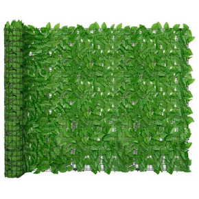 Shumee Pregrada za balkonsko sobo Zeleni listi 400x150 cm