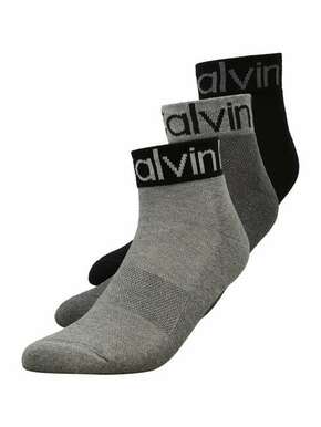 Calvin Klein nogavice (3-pack) - siva. Dolge nogavice iz zbirke Calvin Klein. Model iz elastičnega