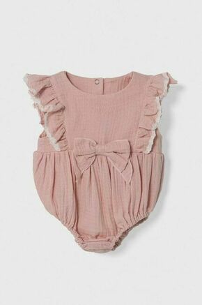 Bombažen body za dojenčka Jamiks - roza. Body za dojenčka iz kolekcije Jamiks. Model izdelan iz gladkega materiala. Izjemno udoben material