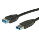 ROLINE kabel USB 3.0 A-A M/F, 0.8 m