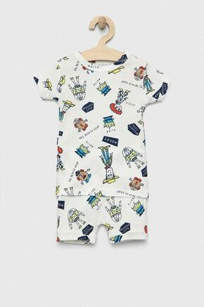 Otroška bombažna pižama GAP x Pixar bela barva - bela. Otroška pižama iz kolekcije GAP. Model izdelan iz vzorčaste