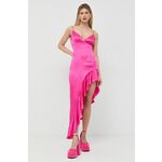 Obleka Bardot vijolična barva - roza. Obleka iz kolekcije Bardot. Oprijet model, izdelan iz enobarvne tkanine. Izjemno udoben material z visoko vsebnostjo viskoze.