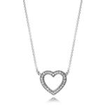 Pandora Srebrna ogrlica ljubeče srce 590534CZ-45 srebro 925/1000