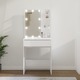 Toaletna mizica z LED lučkami visok sijaj bela 60x40x140 cm