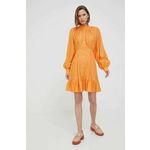 Obleka Y.A.S - oranžna. Obleka iz kolekcije Y.A.S. Nabran model izdelan iz enobarvne tkanine.