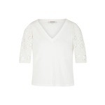 Kratka majica Morgan bela barva - bela. Kratka majica iz kolekcije Morgan, izdelana iz enobarvne pletenine. Model iz izjemno udobne tkanine z visoko vsebnostjo bombaža.