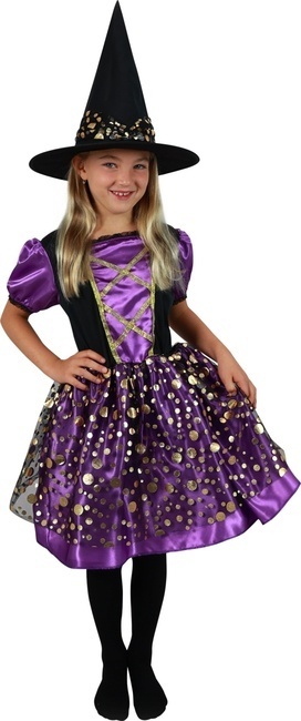 Otroški kostum čarovnica vijolično-črna (M) e-pakiranje