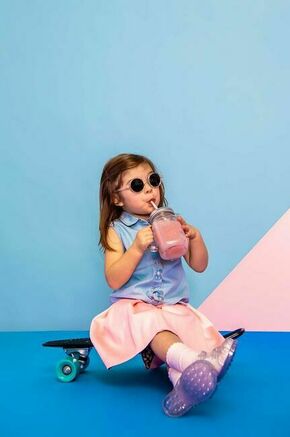 Otroška sončna očala Ki ET LA RoZZ roza barva - roza. Otroška sončna očala iz kolekcije Ki ET LA. Model z enobarvnimi stekli in okvirji iz plastike. Imajo filter UV 400.