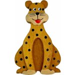 2Otroški igrači Lesena magnetna plošča velika Leopard