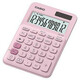 Kalkulator Casio MS 20 UC PK, roza, dvanajst številk, dvojno napajanje