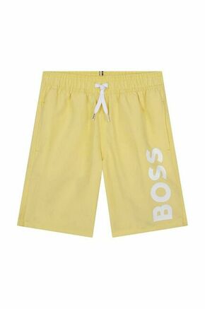 Otroške kopalne kratke hlače BOSS rumena barva - rumena. Otroški kopalne kratke hlače iz kolekcije BOSS. Model izdelan iz udobnega materiala.