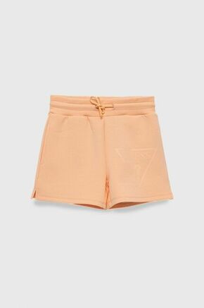 Guess otroške kratke hlače - oranžna. Otroške kratke hlače iz kolekcije Guess. Model narejen iz gladek material.
