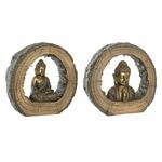 NEW Okrasna Figura DKD Home Decor 40 x 13 x 40 cm Zlat Rjava Buda Orientalsko (2 kosov)
