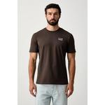EA7 Emporio Armani kratka majica moška bombažna rjava AF13741.7M002229