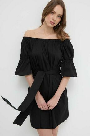 Obleka Liu Jo črna barva - črna. Obleka iz kolekcije Liu Jo. Model izdelan iz tanke