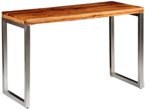 VIDAXL Jedilna/pisalna miza iz masivnega palisadra z jeklenimi nogami
