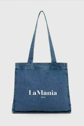 Jeans torba La Mania - modra. Velika torbica iz kolekcije La Mania. Model brez zapenjanja
