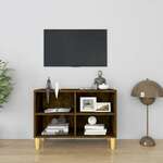 Vidaxl TV omarica z lesenimi nogami dimljeni hrast 69,5x30x50 cm
