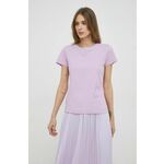 Bombažna kratka majica Marella vijolična barva - vijolična. Kratka majica iz kolekcije Marella. Model izdelan iz enobarvne pletenine.