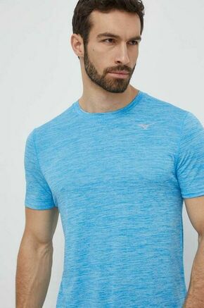 Kratka majica za tek Mizuno Impulse - modra. Top za tek iz kolekcije Mizuno. Model izdelan iz materiala