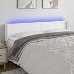 vidaXL LED posteljno vzglavje belo 183x16x78/88 cm umetno usnje