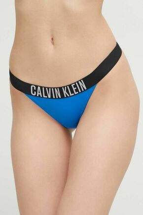 Brazilke za kopanje Calvin Klein - modra. Brazilke za kopanje iz kolekcije Calvin Klein. Model izdelan iz elastičnega materiala.