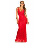 Amiatex Ženska obleka 72921, rdeča, XL