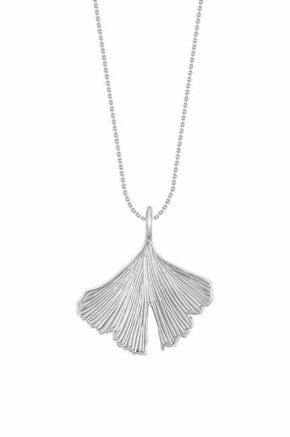 Posrebrena ogrlica Lilou Ginko - srebrna. Ogrlica iz kolekcije Lilou. Model z okrasnim obeskom izdelan iz nerjavečega jekla