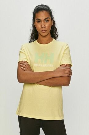 Helly Hansen bombažna majica - zelena. T-shirt iz zbirke Helly Hansen. Model narejen iz tanka