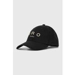 Bombažna bejzbolska kapa IRO črna barva - črna. Kapa s šiltom vrste baseball iz kolekcije IRO. Model izdelan iz materiala z nalepko.