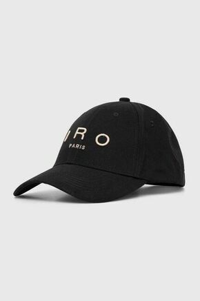 Bombažna bejzbolska kapa IRO črna barva - črna. Kapa s šiltom vrste baseball iz kolekcije IRO. Model izdelan iz materiala z nalepko.