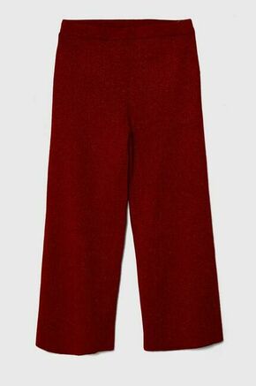 Otroške hlače United Colors of Benetton rdeča barva - rdeča. Otroški hlače iz kolekcije United Colors of Benetton. Model izdelan iz pletenine. Izrazita