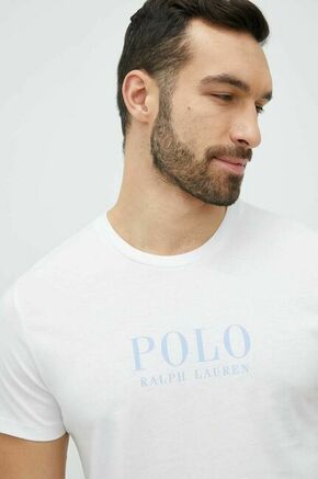 Bombažen pižama t-shirt Polo Ralph Lauren bela barva - bela. Pižama majica iz kolekcije Polo Ralph Lauren. Model izdelan iz elastične pletenine. Izjemno udobna tkanina z visoko vsebnostjo bombaža.